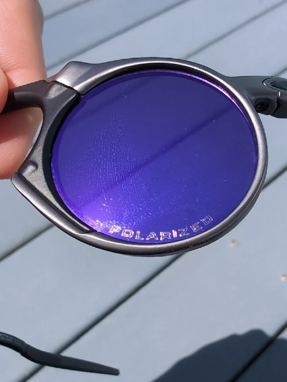 Oakley Madman Round Metal Black Silver Sunglasses with Polarized Mirrored Lenses